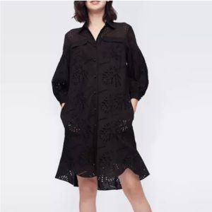 Diane von Furstenberg Paige Cotton Poplin Eyelet Dress Lined